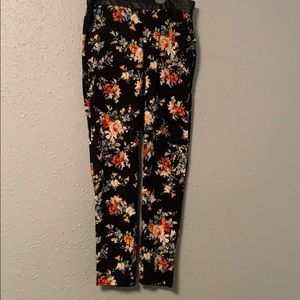 black flowered pants dress pants